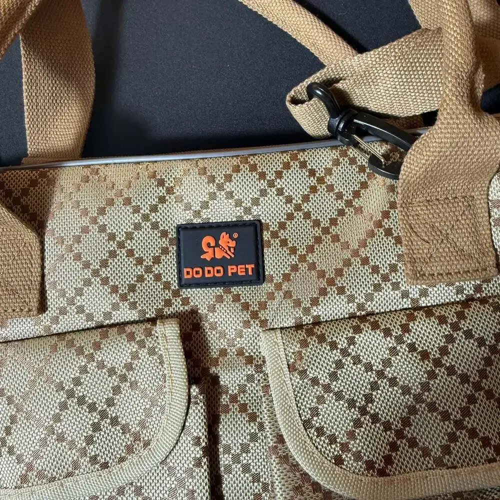 DoDo Pet Tan Geometric Pattern Pet Carrier Tote Bag
